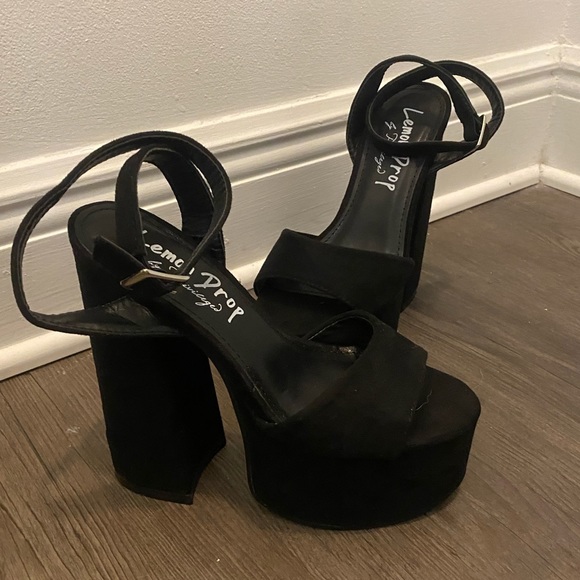 Lemon Drop by Provileged | Ruduki Ankle Wrap Heels - Picture 2 of 7